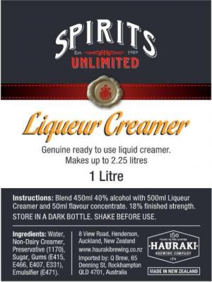 Spirits Unlimited Liqueur Creamer 1ltr UBREW4U