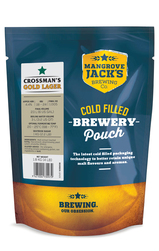 MJ Traditional Series Crossmans Gold Pouch - 1.8kg (Lager... UBREW4U