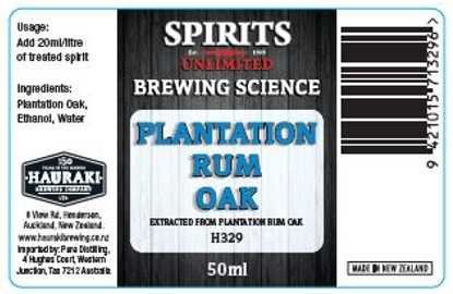 Plantation Rum Oak Extract 50ml UBREW4U