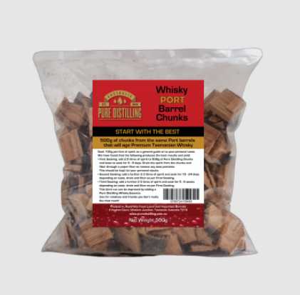 Pure Distilling Whisky Port Barrel Chunks 500g UBREW4U