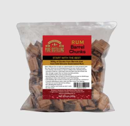 Pure Distilling Rum Barrel Chunks 500g UBREW4U