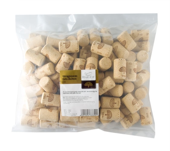 Vintner's Harvest VHA Agglomerate Corks 38x24mm, Bag 100 UBREW4U