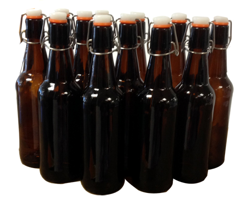 Amber Flip Top Bottle 500ml - Case 12 UBREW4U