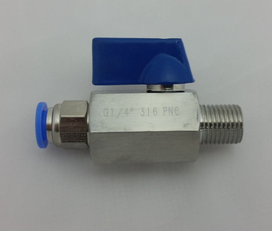 Valve S/S 316 1/4in BSP Male/Female 8mm Push Fit UBREW4U